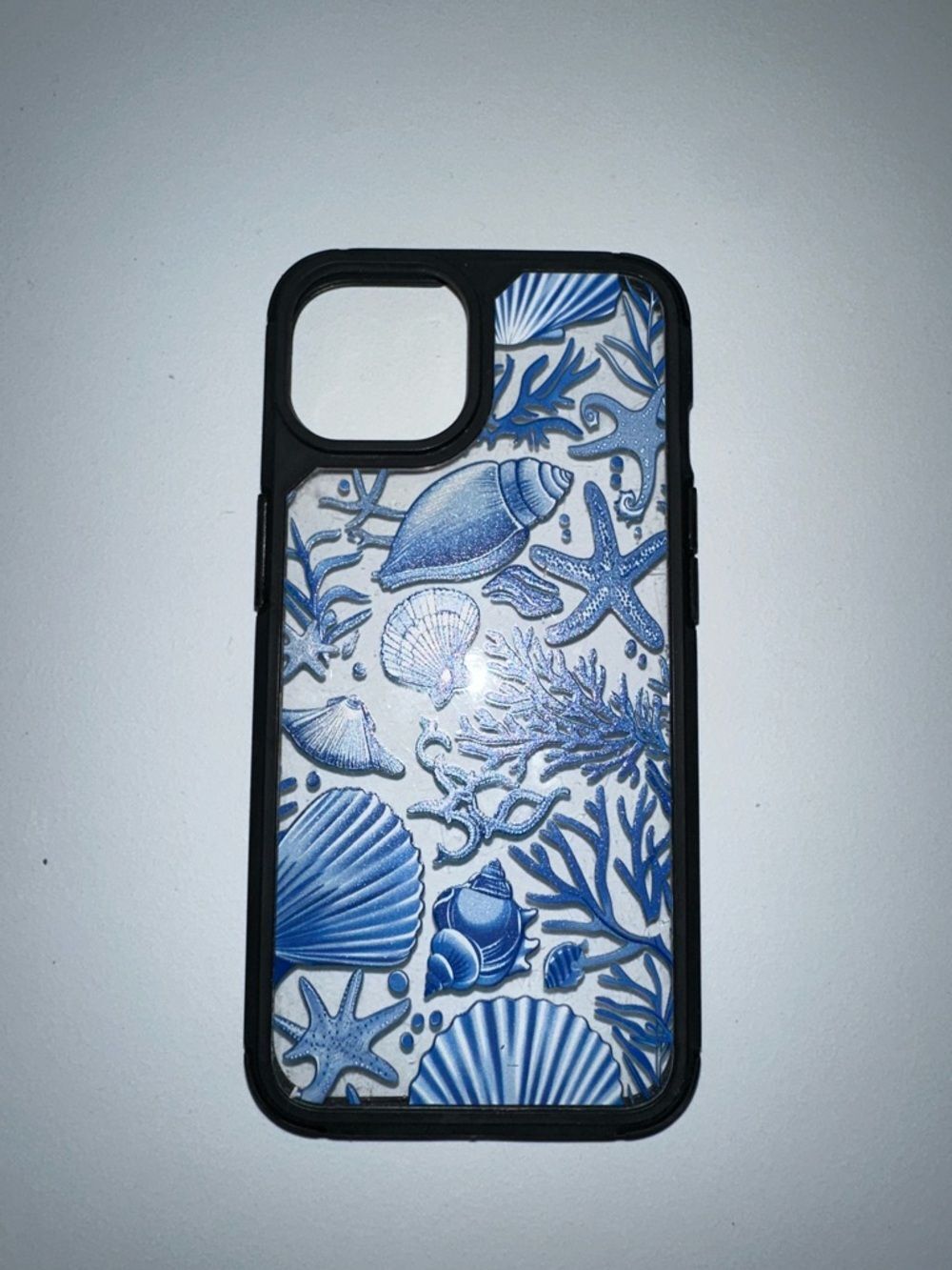 case Black Blue Sea Corals Shells Clear Phone Case